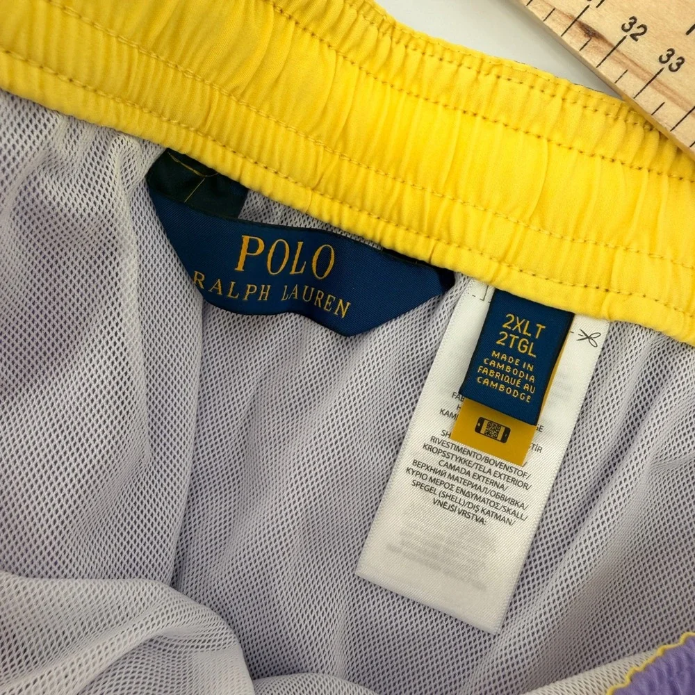 Polo Ralph Lauren Swim Trunks Mens 2XLT Purple Embroidered Pony Big & Tall NEW